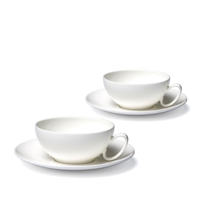 Teacups with saucers